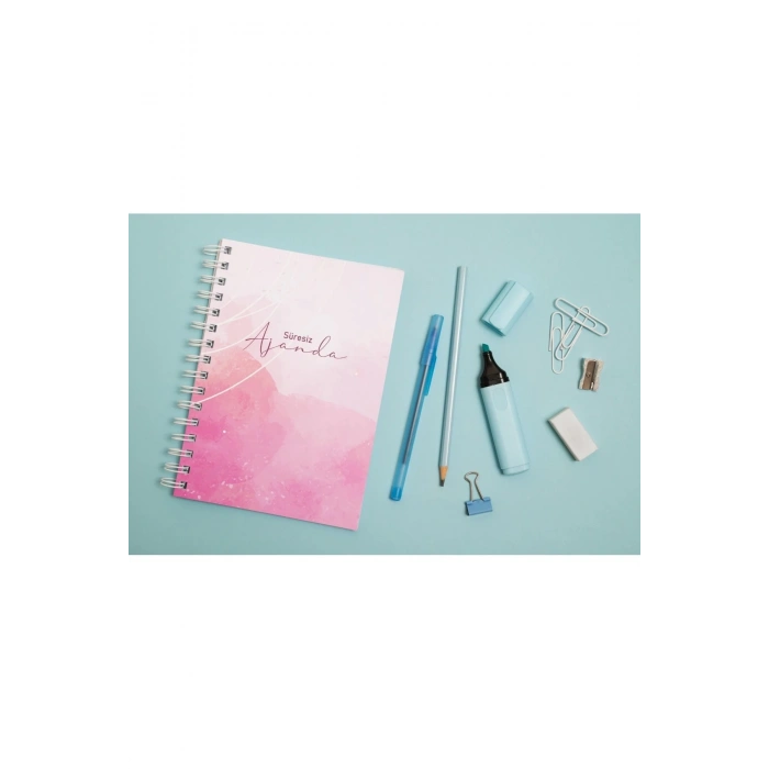 A5 spiralli Süresiz Planlayıcı Ajanda watercolor pembe