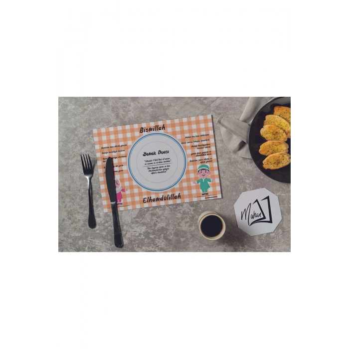 10 Adet / Yemek Adabı / Erkek Çocuk ve Kız Çocuk / 170 Gr Kağıt Kullan At Amerikan Servis