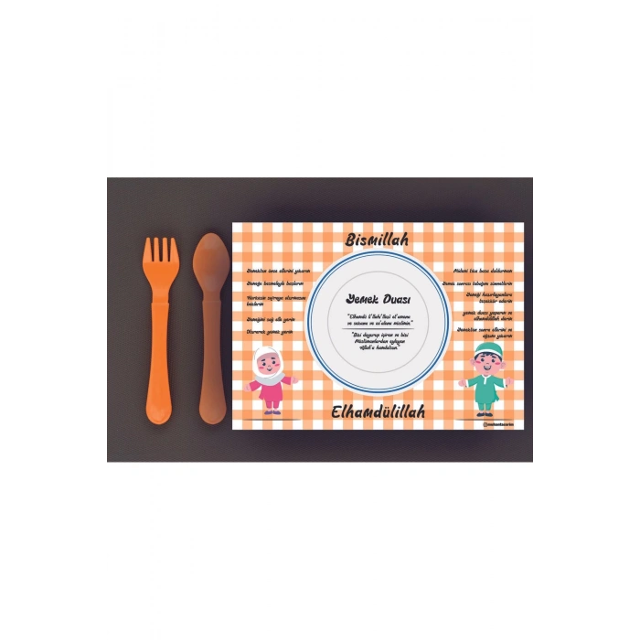 10 Adet / Yemek Adabı / Erkek Çocuk ve Kız Çocuk / 170 Gr Kağıt Kullan At Amerikan Servis