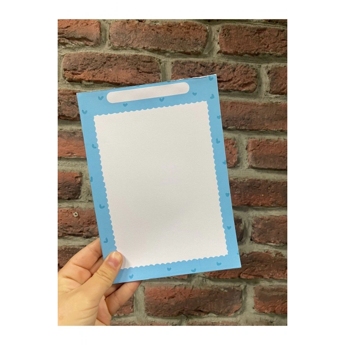 A5 Bloknot/ Notepad / Defter / Planner / Mavi Kalpli A5 Notluk