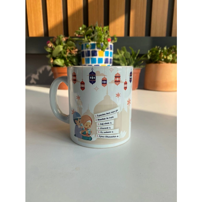 Su İçme Adabı Temalı Kupa Bardak