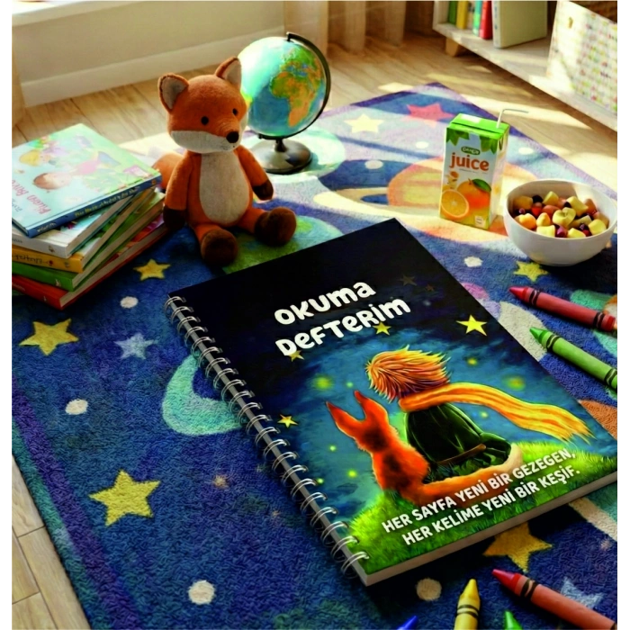 Küçük Prens Temalı Okuma Defteri - A5 Spiralli 50 Yaprak