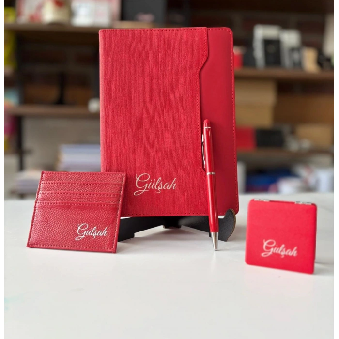 Kırmızı Ajanda Set