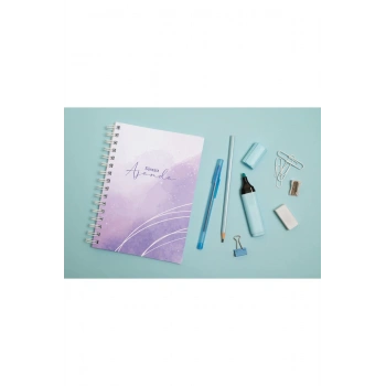 A5 Spiralli Süresiz Planlayıcı Ajanda Watercolor Mavi