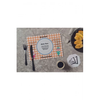 10 Adet / Yemek Adabı / Erkek Çocuk ve Kız Çocuk / 170 Gr Kağıt Kullan At Amerikan Servis