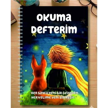 Küçük Prens Temalı Okuma Defteri - A5 Spiralli 50 Yaprak