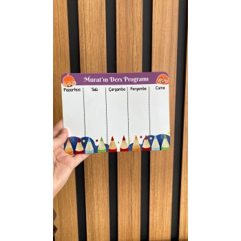 İsme Özel Magnetli Yaz/Sil Ders Programı
