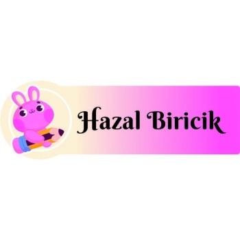 İsme Özel Okul Etiketi Seti
