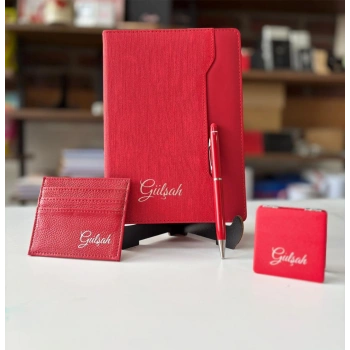 Kırmızı Ajanda Set