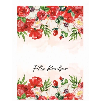 Öğretmen Ajandası / Kırmızı Çiçekli
