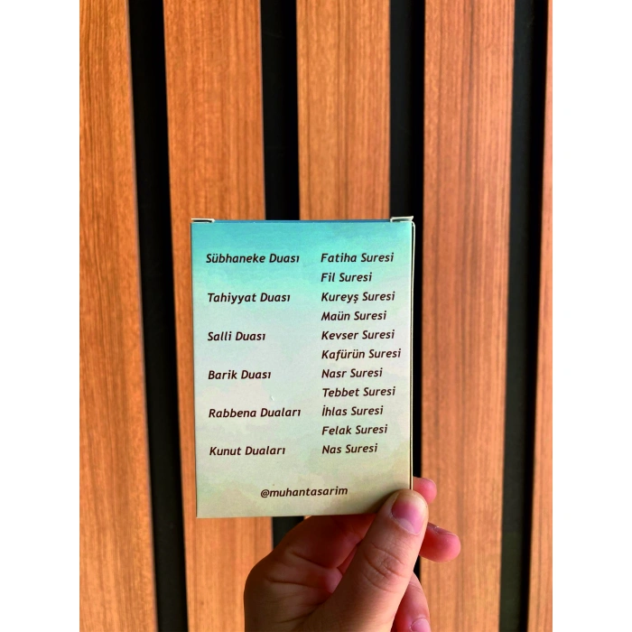 Dua / Sure Ezberleme Kartı