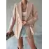 DÜĞMELİ ASTARLI KAHVERENGİ BLAZER KAŞE CEKET KABAN