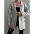 Yün Efekt Kumaş Tek Düğme Blazer Ceket