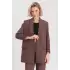 Leopar Astarlı Şal Yaka Blazer Ceket Kahverengi