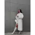 Yün Oversize Buklet Kaban Beyaz