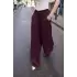 Modal Kumaş Bol Kesim Pantolon-Mürdüm