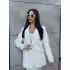 Simli Şanel Kruvaze Beyaz Blazer Ceket