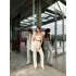 BEYAZ CROP BLAZER CEKET PANTOLON TAKIM