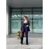 Crop Blazer Ceket Pantolon Takım Lacivert