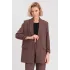 Leopar Astarlı Şal Yaka Blazer Ceket Kahverengi