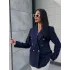Simli Şanel Kruvaze Lacivert Blazer Ceket