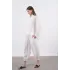 Modal Kumaş Gömlek Pantolon İkili Takım-Beyaz
