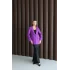 Yün Efekt Tek Düğme Mor Blazer Ceket