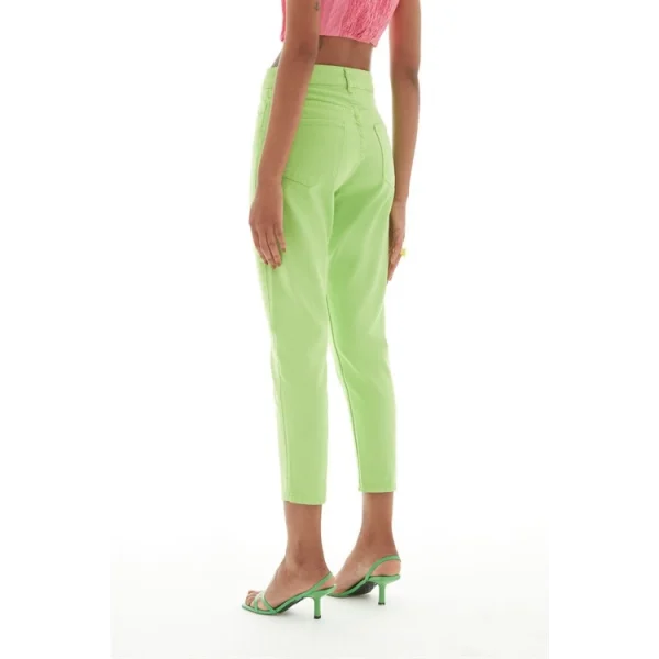 Gabardin Mom Jean Neon Yeşil