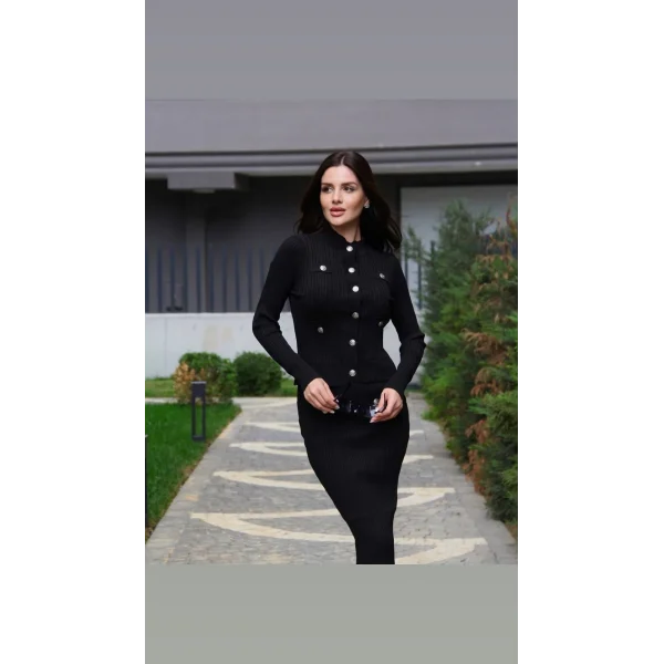 SİYAH BLUZ ETEK FİT TRİKO TAKIM