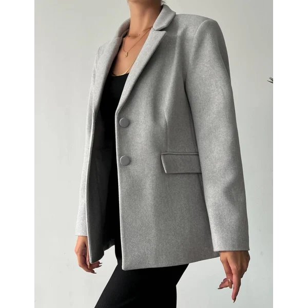 İTHAL KUMAŞ TAŞ RENK KAŞE CEKET