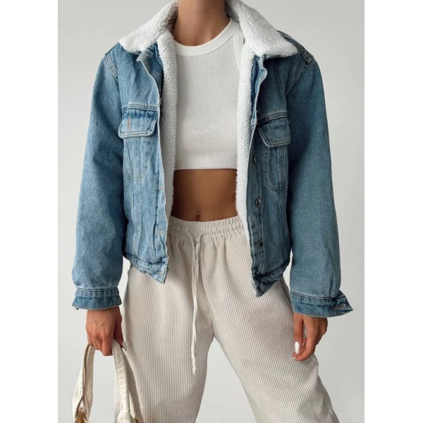 KÜRKLÜ KALIN DENİM CEKET