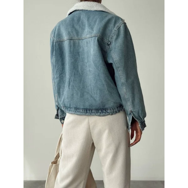 KÜRKLÜ KALIN DENİM CEKET