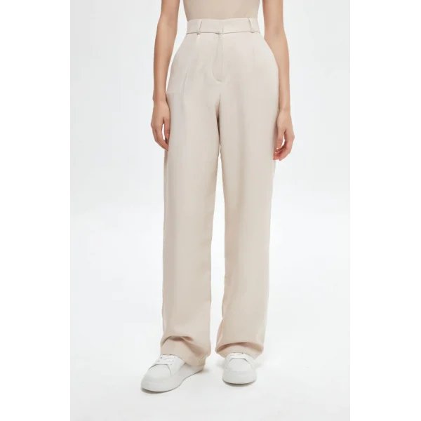 QUZU BOL PAÇA PALAZZO KUMAŞ PANTOLON TAŞ