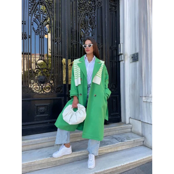 PREMİUM KALİTE UZUN YÜN KABAN YEŞİL