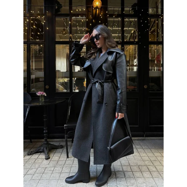 Premium Seri Deri Detay Kaban-Siyah