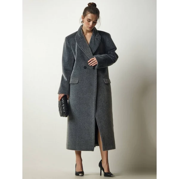 GRİ ÖZEL DOKULU KABAN