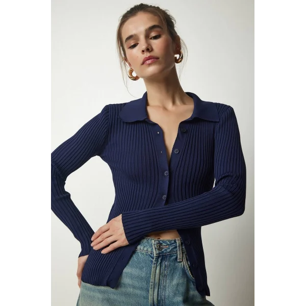 LACİVERT POLO YAKA HIRKA