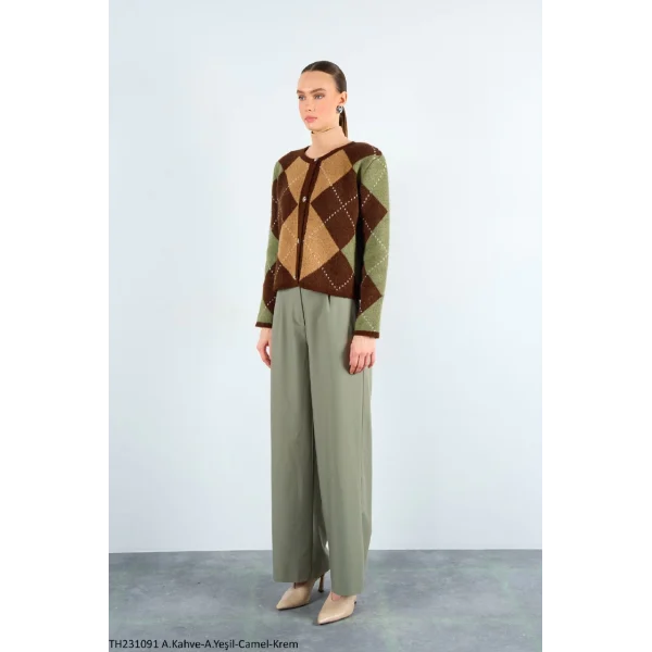 BAKLAVA DESEN CROP HIRKA KAHVE