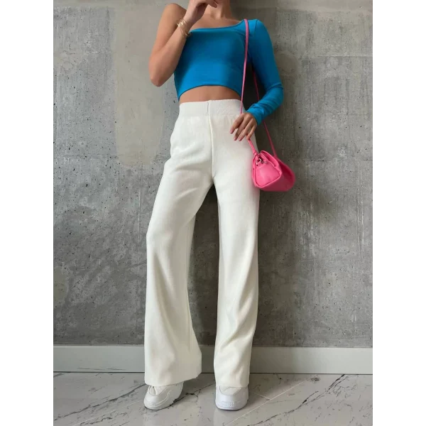 TRİKO PANTOLON KREM