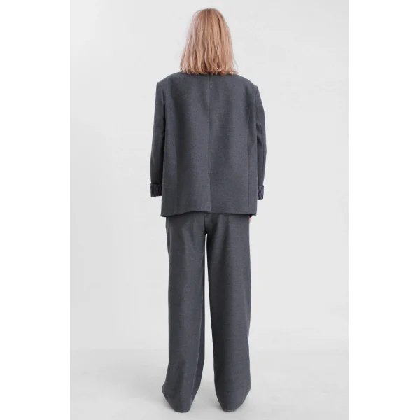 GABARDİN DOKULU CEKET PANTOLON TAKIM GRİ