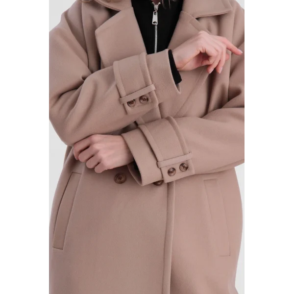 OVERSIZE KRUVAZE KABAN BEJ