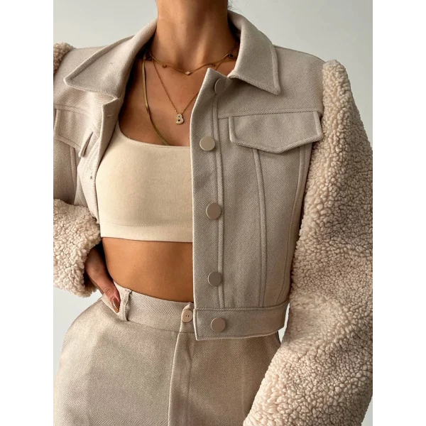 TEDY KOL KISA CEKET KARAMEL