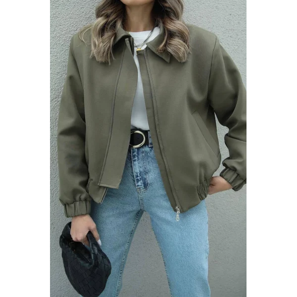 HAKİ VATKALI BOMBER CEKET