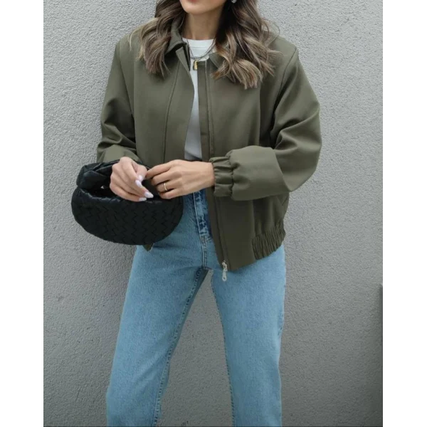 HAKİ VATKALI BOMBER CEKET