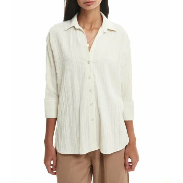 Fakir Kol Düğmeli Gömlek Naturel