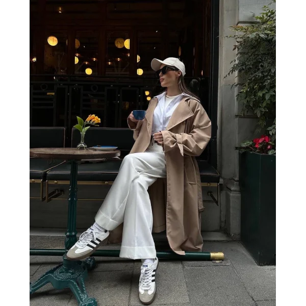 MEVSİMLİK KUŞAKLI TRENÇKOT KAHVE