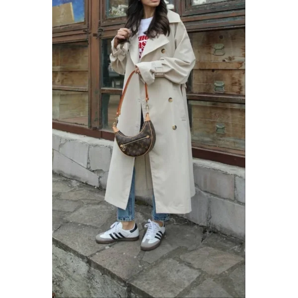 BEJ MEVSİMLİK KUŞAKLI TRENÇKOT