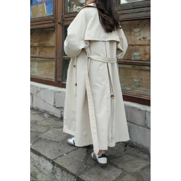 BEJ MEVSİMLİK KUŞAKLI TRENÇKOT