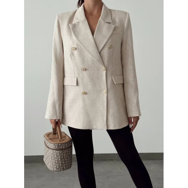 PREMİUM KETEN KRUVAZE CEKET TAŞ