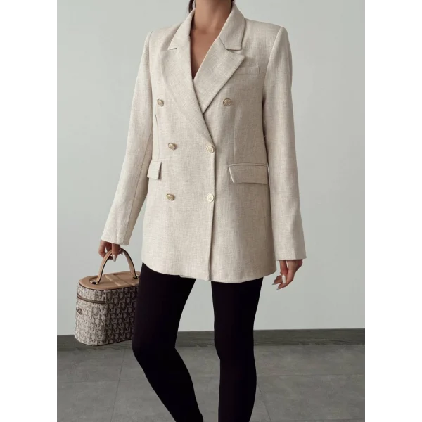 PREMİUM KETEN KRUVAZE CEKET TAŞ